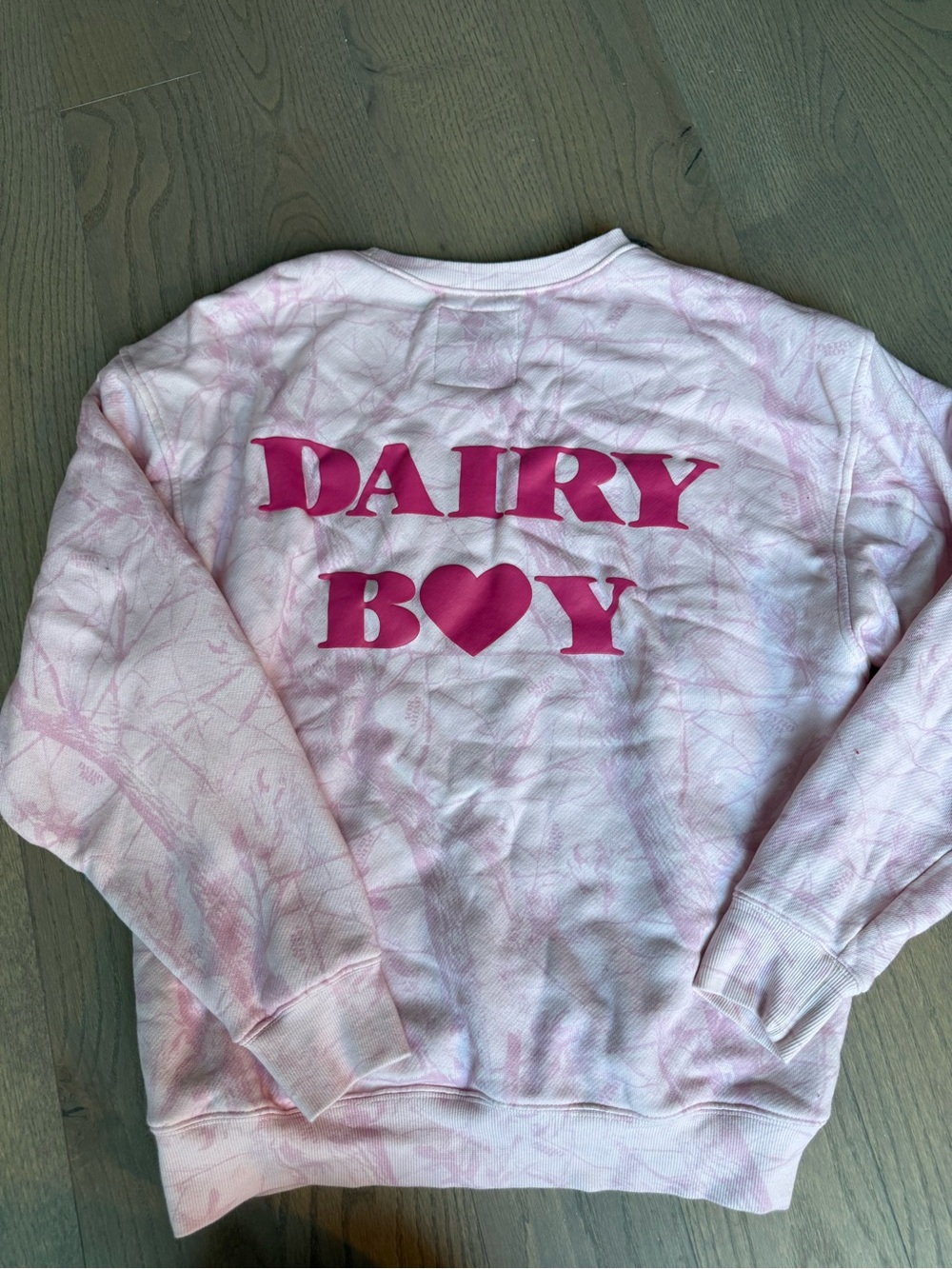 Pink 'Dairy Boy' Graphic Sweatshirt - bubblegum pink size S